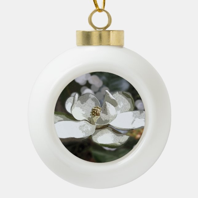 Magnolia 2760  ceramic ball christmas ornament (Front)
