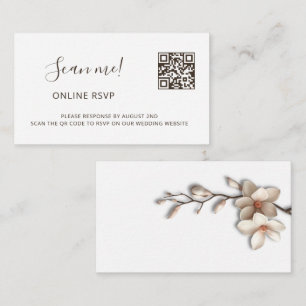Magnolia 3D Flowers RSVP Online Enclosure Card