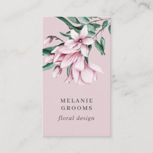 Magnolia and Eucalyptus  Floral Botanical Business Card