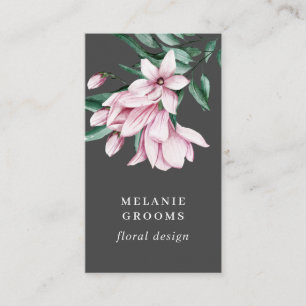 Magnolia and Eucalyptus floral social media Business Card