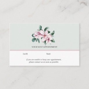 Magnolia and Eucalyptus light Grey Appointment Business Card