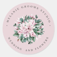 Magnolia and eucalyptus pink flowers business
