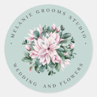 Magnolia and eucalyptus sage green wedding flowers