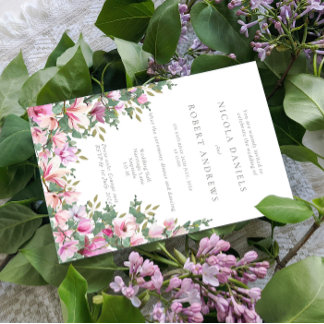 Magnolia and Eucalyptus Wedding Invitation
