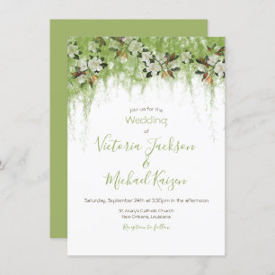 Magnolia and Moss Vines Southern Wedding Invitation