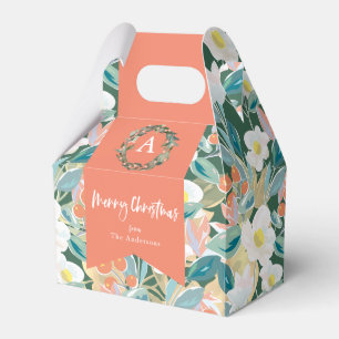 Magnolia & Berry Green Floral Holiday Favour Box