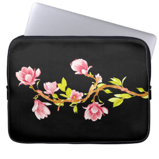 Magnolia Black Laptop Sleeve