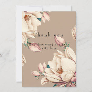 Magnolia bloom baby shower  thank you card