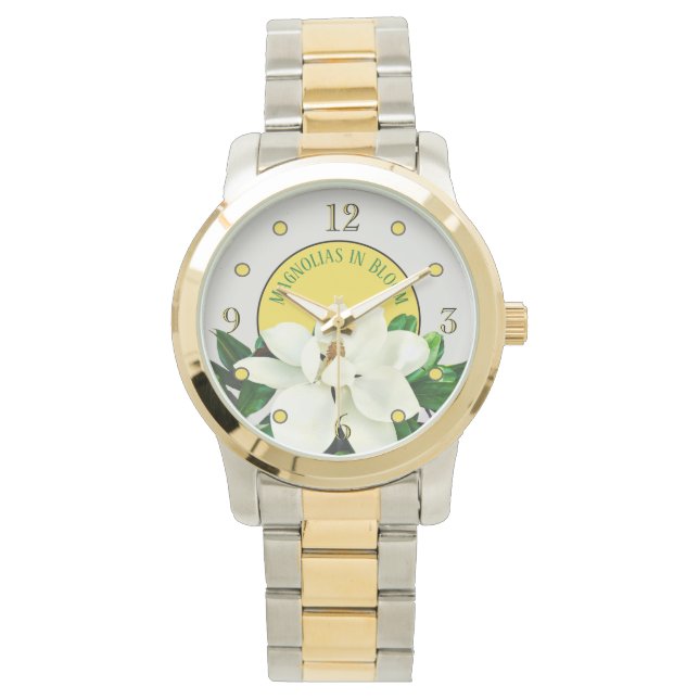 Magnolia Bloom | Elegant Two-Toned Women's Watch (Front)