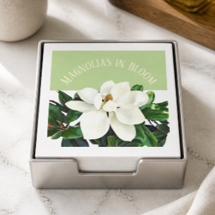 Magnolia Bloom Green Paper Napkin