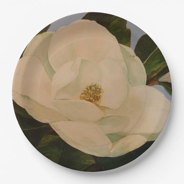 Magnolia Bloom Paper Plate (Front)