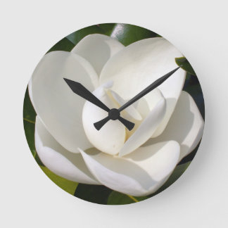 Magnolia Bloom Round Clock