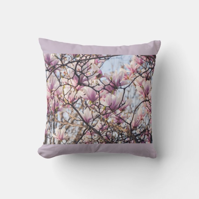 Magnolia blooming tree cushion (Front)