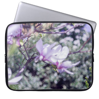 Magnolia blooming tree laptop sleeve