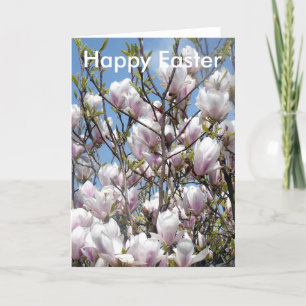 Magnolia Blooms In Spring Easter Greetings Card