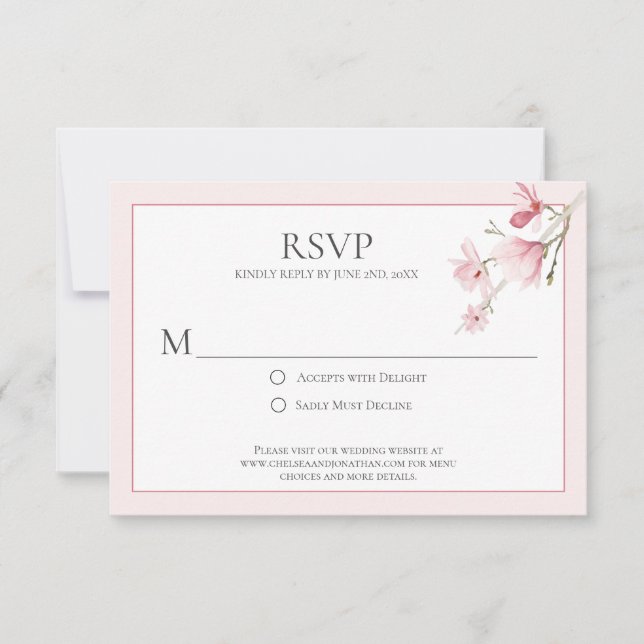 Magnolia Blooms RSVP Cards (Front)