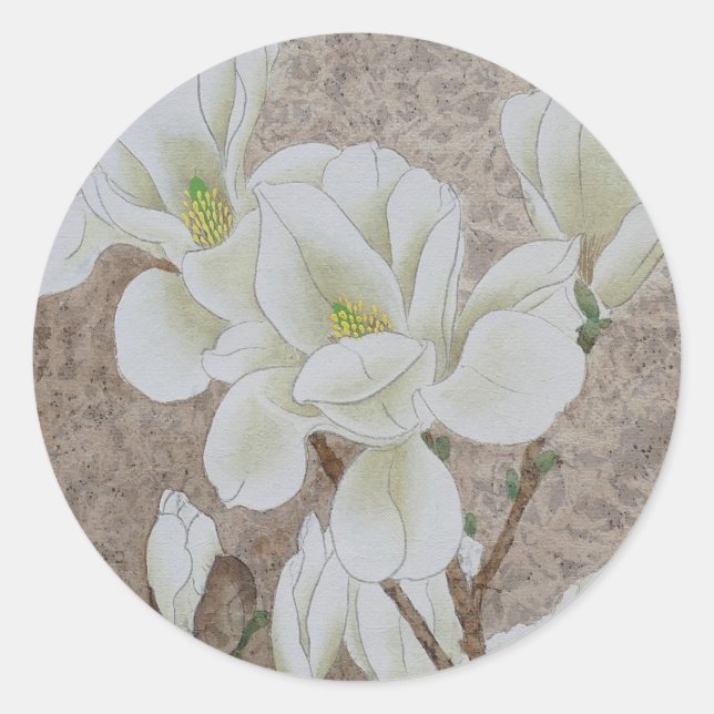 Magnolia Blossom  Classic Round Sticker (Front)