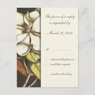 Magnolia Blossom Floral Wedding Invitation RSVP