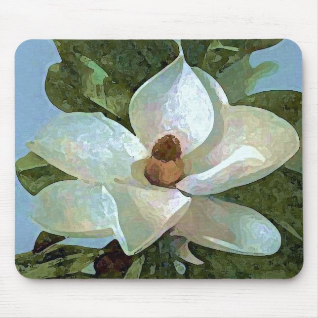 Magnolia Blossom Flower Mouse Pad (Front)