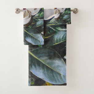 Magnolia Blossom Oil Painting of Nature’s Harmony Bath Towel Set