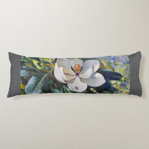 Magnolia Blossom Oil Painting of Nature’s Harmony Body Cushion