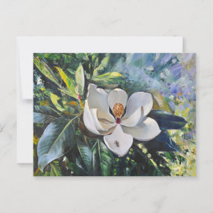 Magnolia Blossom Oil Painting of Nature’s Harmony Postcard