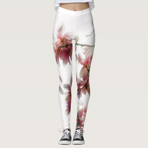 Magnolia blossom photo-print Leggings
