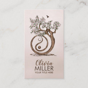 Magnolia Blossom Yin Yang Tree Business Card