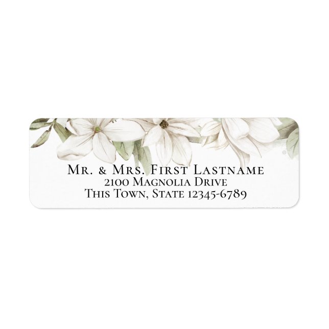Magnolia Blossoms Address Return Address Label (Front)