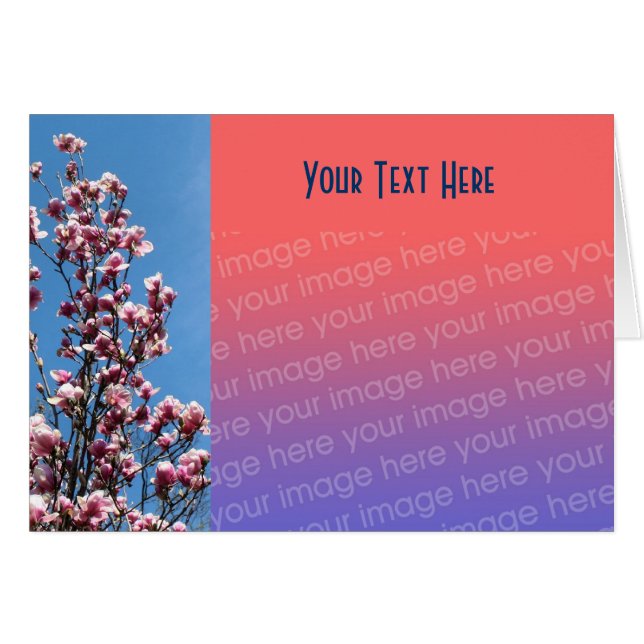Magnolia Blossoms Floral Photo Card (Front Horizontal)
