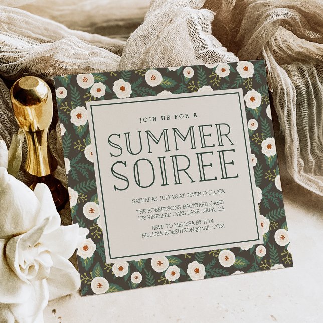 Magnolia Blossoms Summer Soiree Party Invitation (Creator Uploaded)