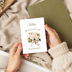 Magnolia Bouquet   Bridesmaid Proposal Card