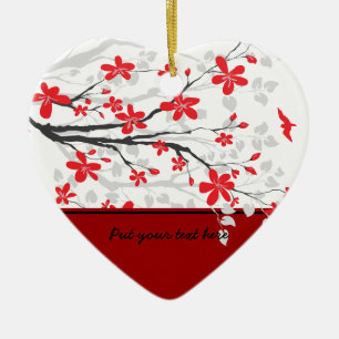 Magnolia branch and flowers custom ornament