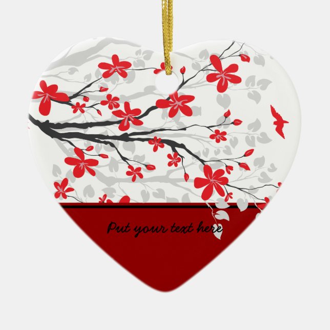 Magnolia branch and flowers custom ornament (Front)