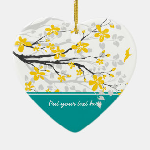 Magnolia branch and flowers custom ornament