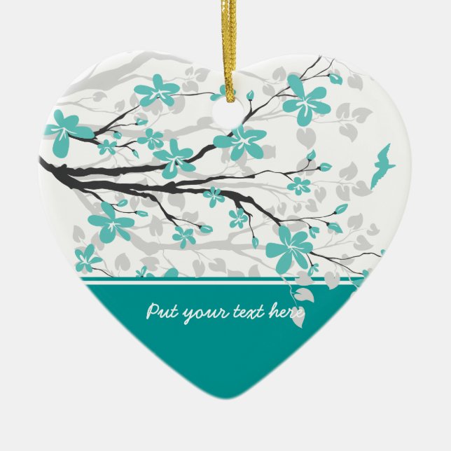 Magnolia branch and flowers custom ornament (Front)