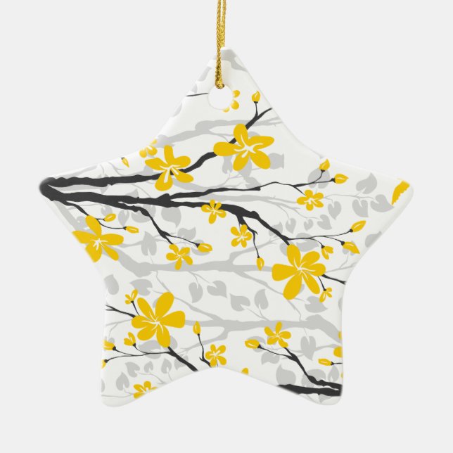 Magnolia branch and flowers custom ornament (Front)