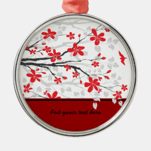 Magnolia branch and flowers custom ornament
