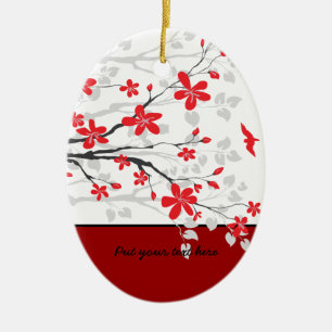 Magnolia branch and flowers custom ornament