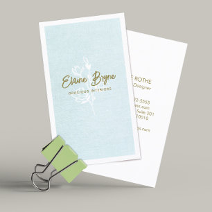 Magnolia Branch Floral Signature Script Business Card