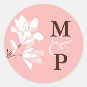 Magnolia Branch Monogram Sticker