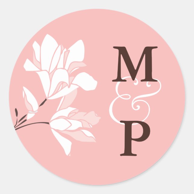Magnolia Branch Monogram Sticker (Front)