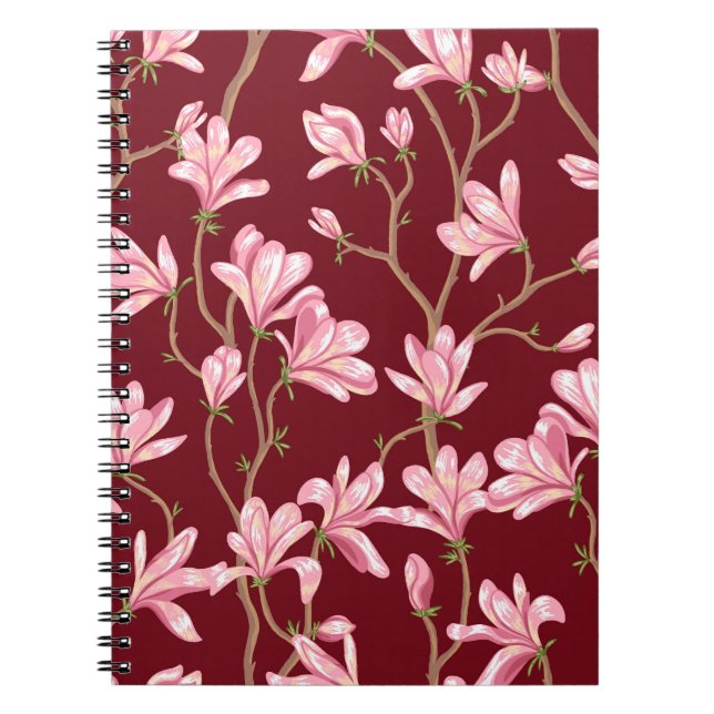 Magnolia Branches: Blooming Vintage Illustration. Notebook (Front)