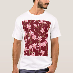 Magnolia Branches: Blooming Vintage Illustration. T-Shirt