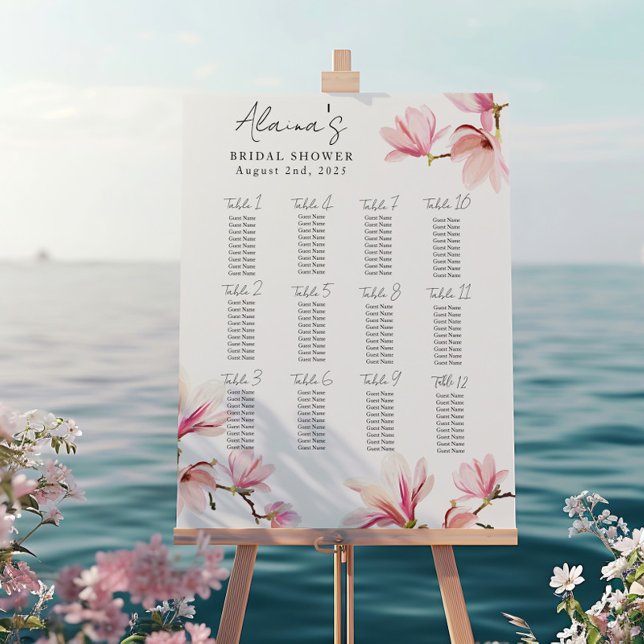 Magnolia bridal shower seating chart (Creator Uploaded)