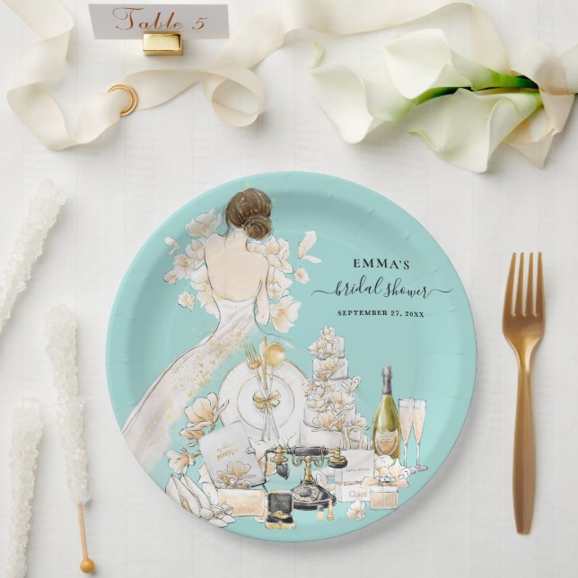 Magnolia Bride Bridal Shower Paper Plates (Wedding)