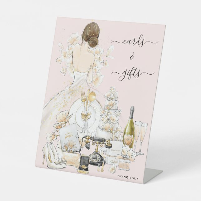 Magnolia Bride Cards and Gifts Bridal Shower Pedes Pedestal Sign (Front)