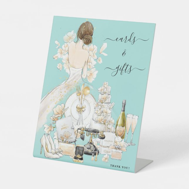 Magnolia Bride Cards and Gifts Bridal Shower Pedes Pedestal Sign (Front)