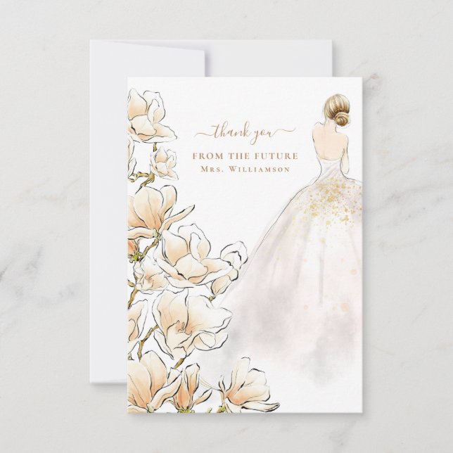 Magnolia Bride Future Mrs Thank You Card (Front)