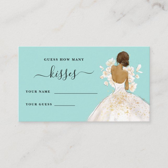 Magnolia Bride How Many Kisses Bridal Shower Enclo Enclosure Card (Front)